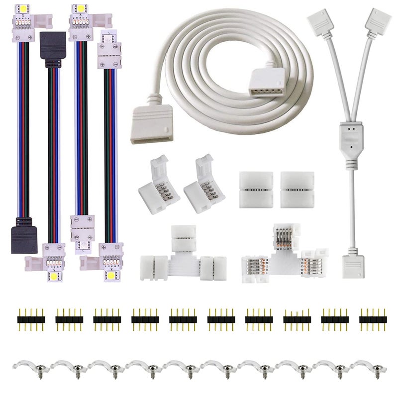 SUPERNIGHT 5 Pin LED Strip Connectors RGBW for 10mm RGBW LED Strip Lights (Full kit) - Image 1